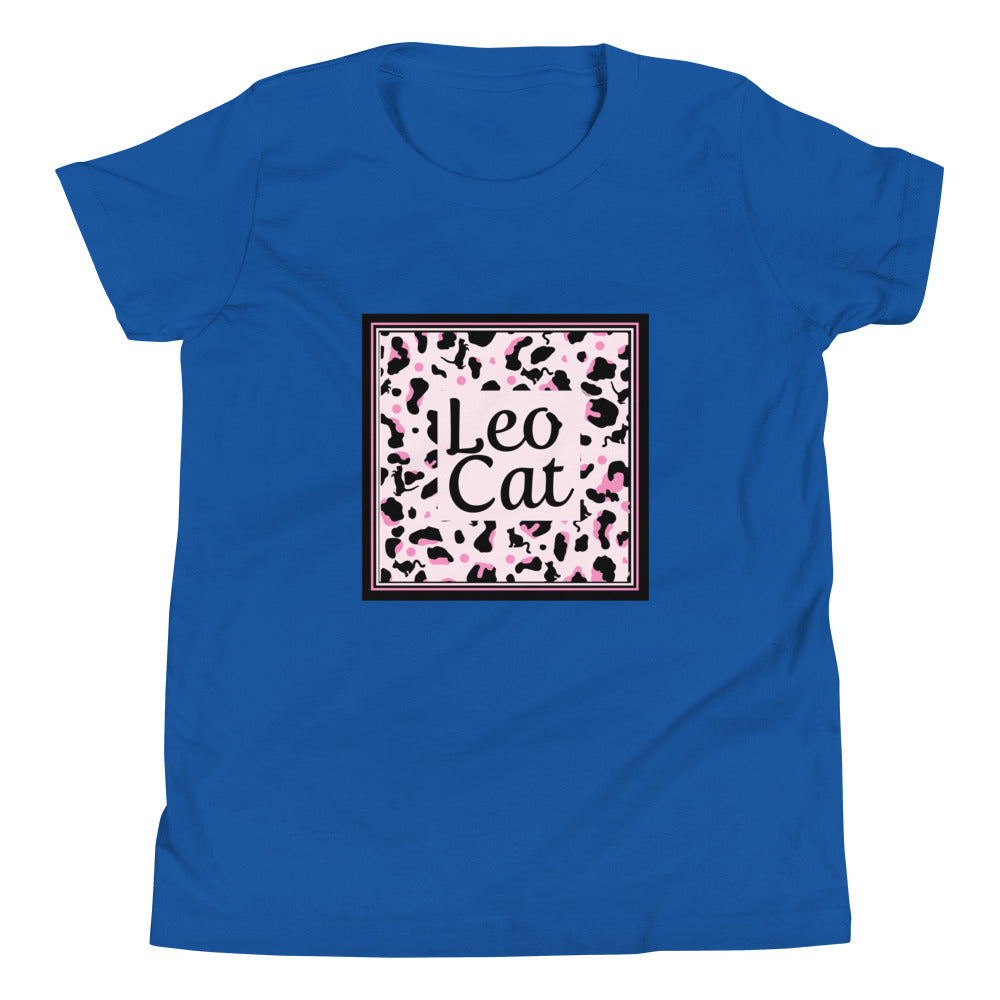 Kurzärmeliges T-Shirt für Mädchen Leopard Design "Leo Cat"