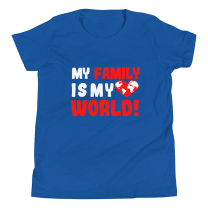 Kurzärmeliges T-Shirt für Kinder "My family is my world"