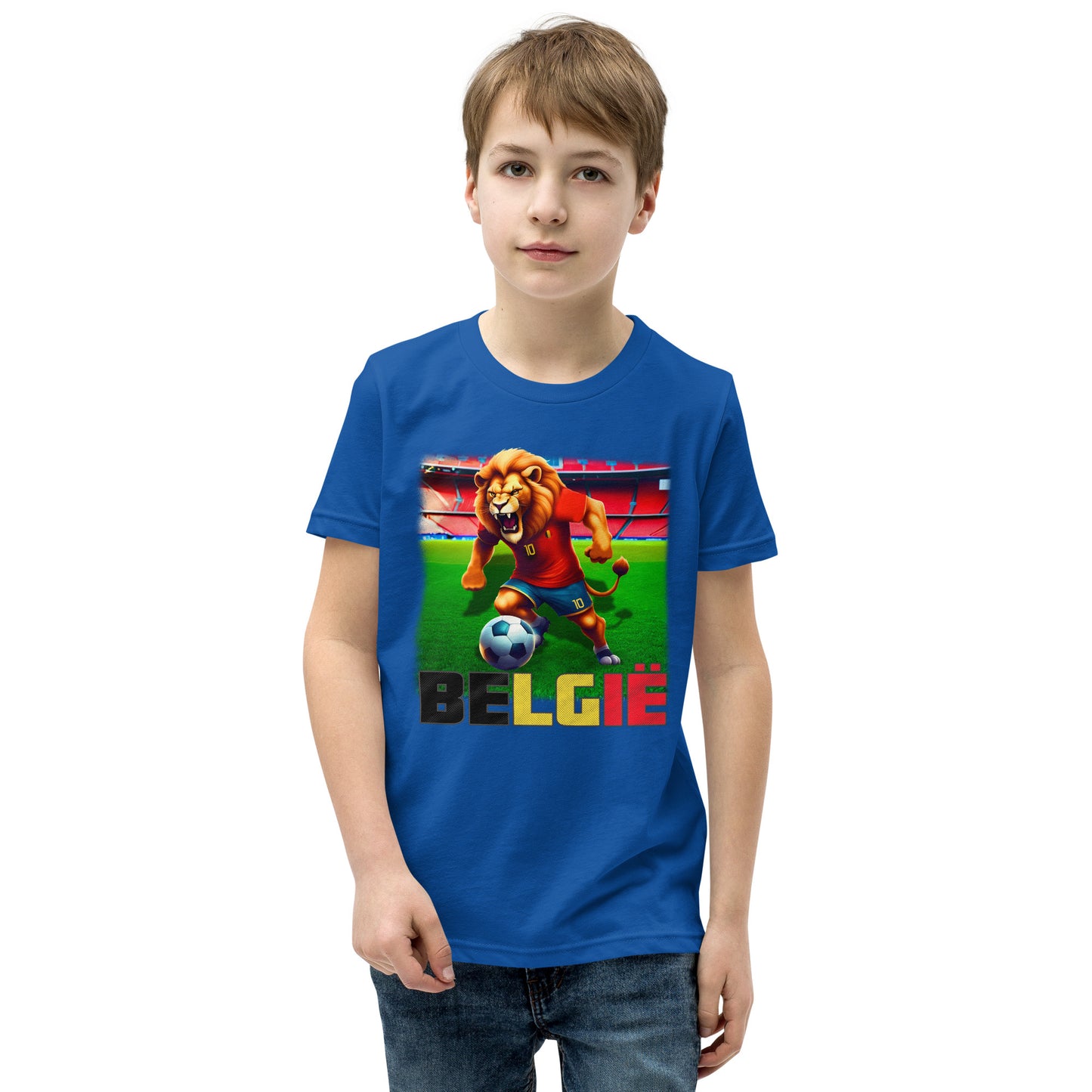 T-shirt alternatif à manches courtes pour enfant, maillot de football du championnat d'Europe de Belgique