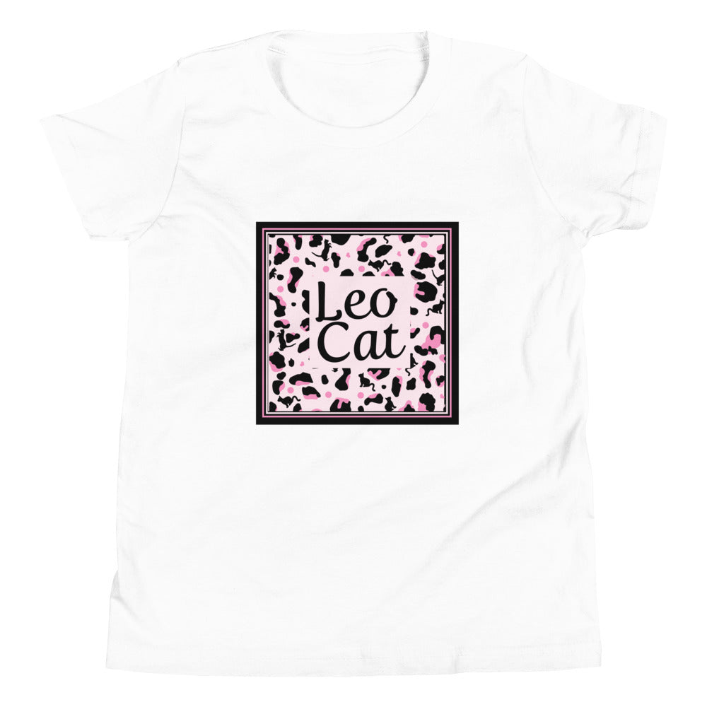 Kurzärmeliges T-Shirt für Mädchen Leopard Design "Leo Cat"