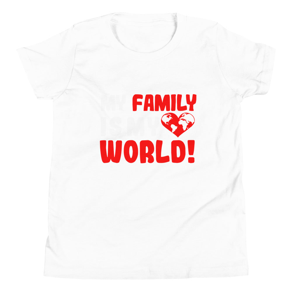 Kurzärmeliges T-Shirt für Kinder "My family is my world"