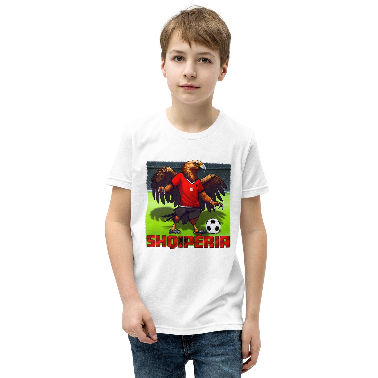 T-shirt alternatif à manches courtes pour enfants, maillot de football du championnat d'Europe d'albanie