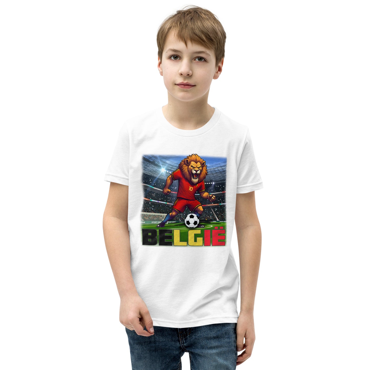 T-shirt alternatif à manches courtes pour enfant, maillot de football du championnat d'Europe de Belgique