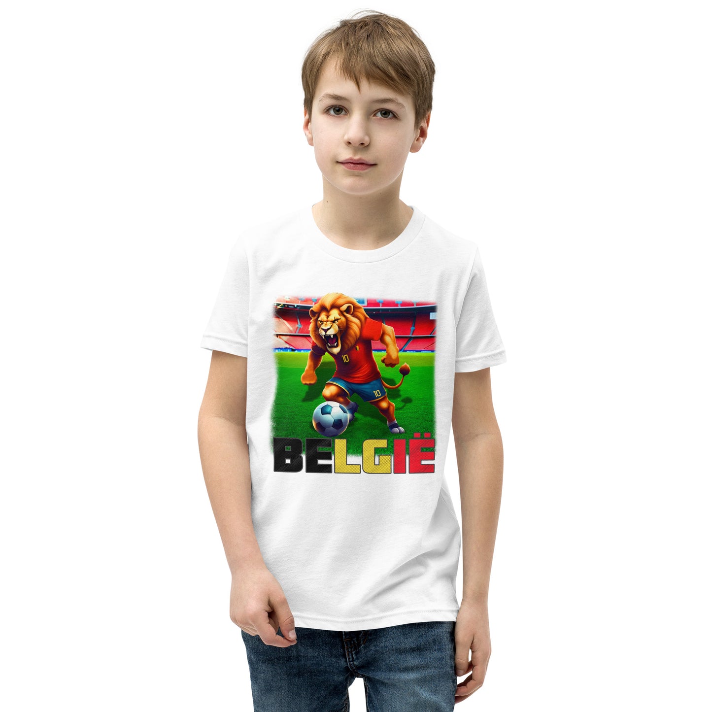 T-shirt alternatif à manches courtes pour enfant, maillot de football du championnat d'Europe de Belgique